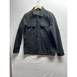 Obey Men’s Black Shacket Heavy Fleece Button Up Coat Y2K Streetwear Skate Medium